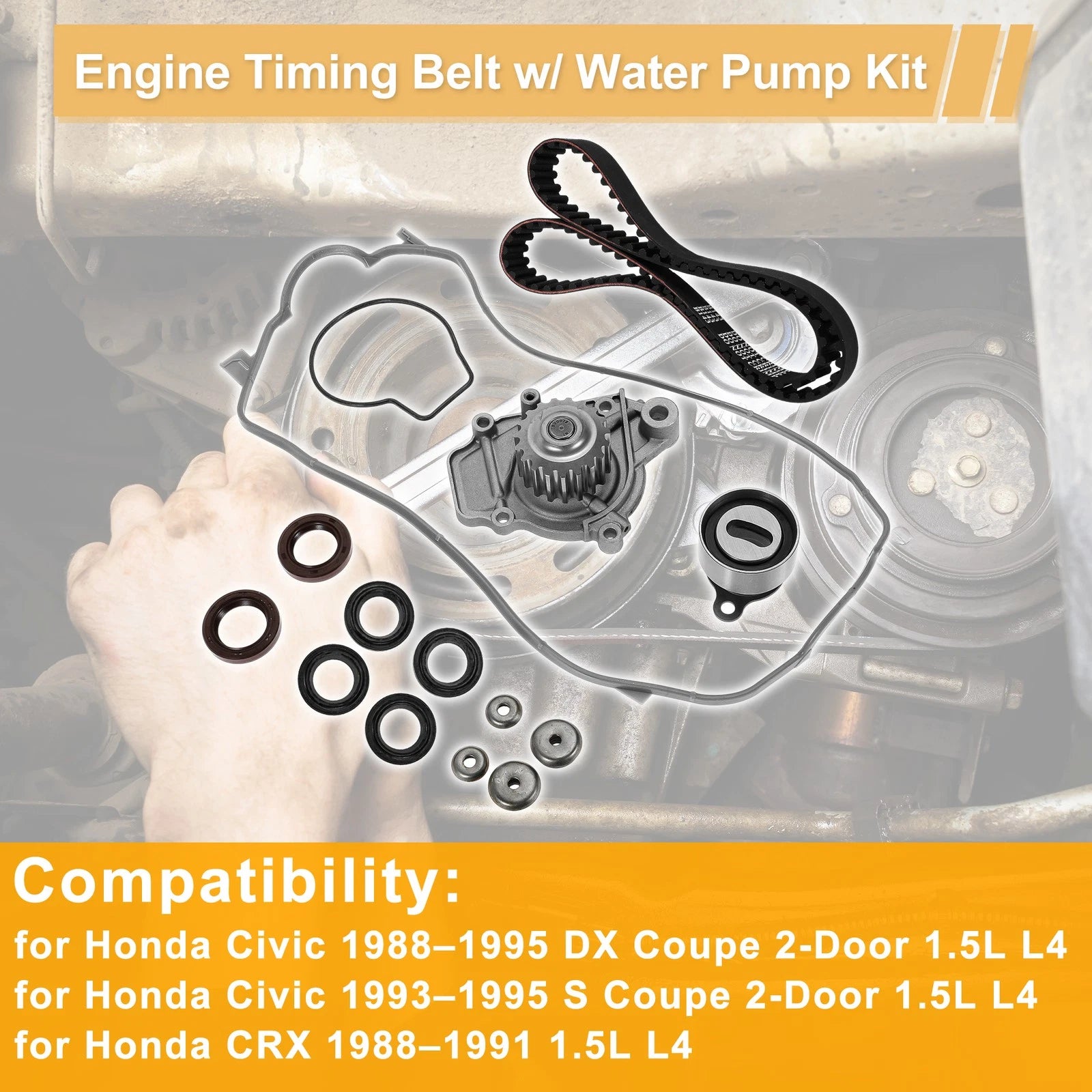 Timing Belt Water Pump Kit for Honda Civic (1988–1995) OEM Replacement