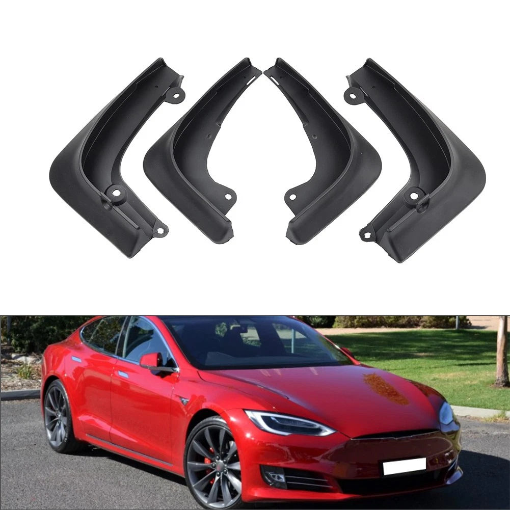 Set of 4 Wheel Mud Flaps Splash Guards for Tesla Model S (2014–2021)