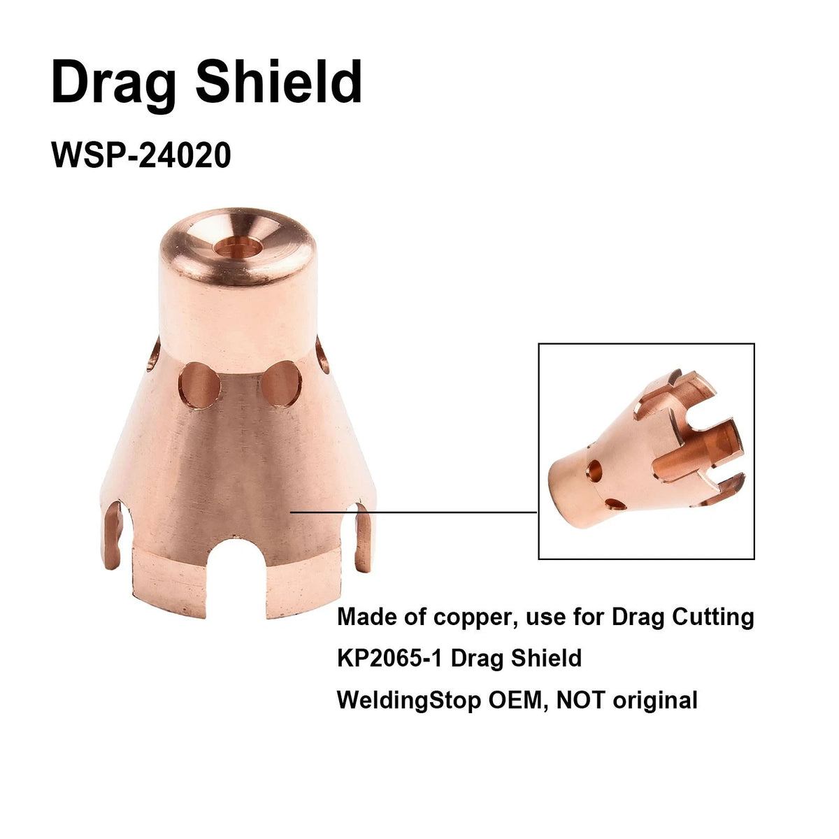 Accessory Electrode Tip for Plasma Cutting Nozzle KP2062-3B1 KP2065-1