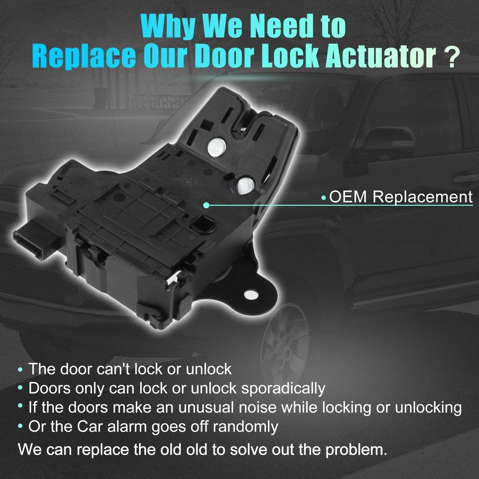 Car Door Lock Actuator Motor Rear Left Replacement for Chevy Malibu (2013–2018)