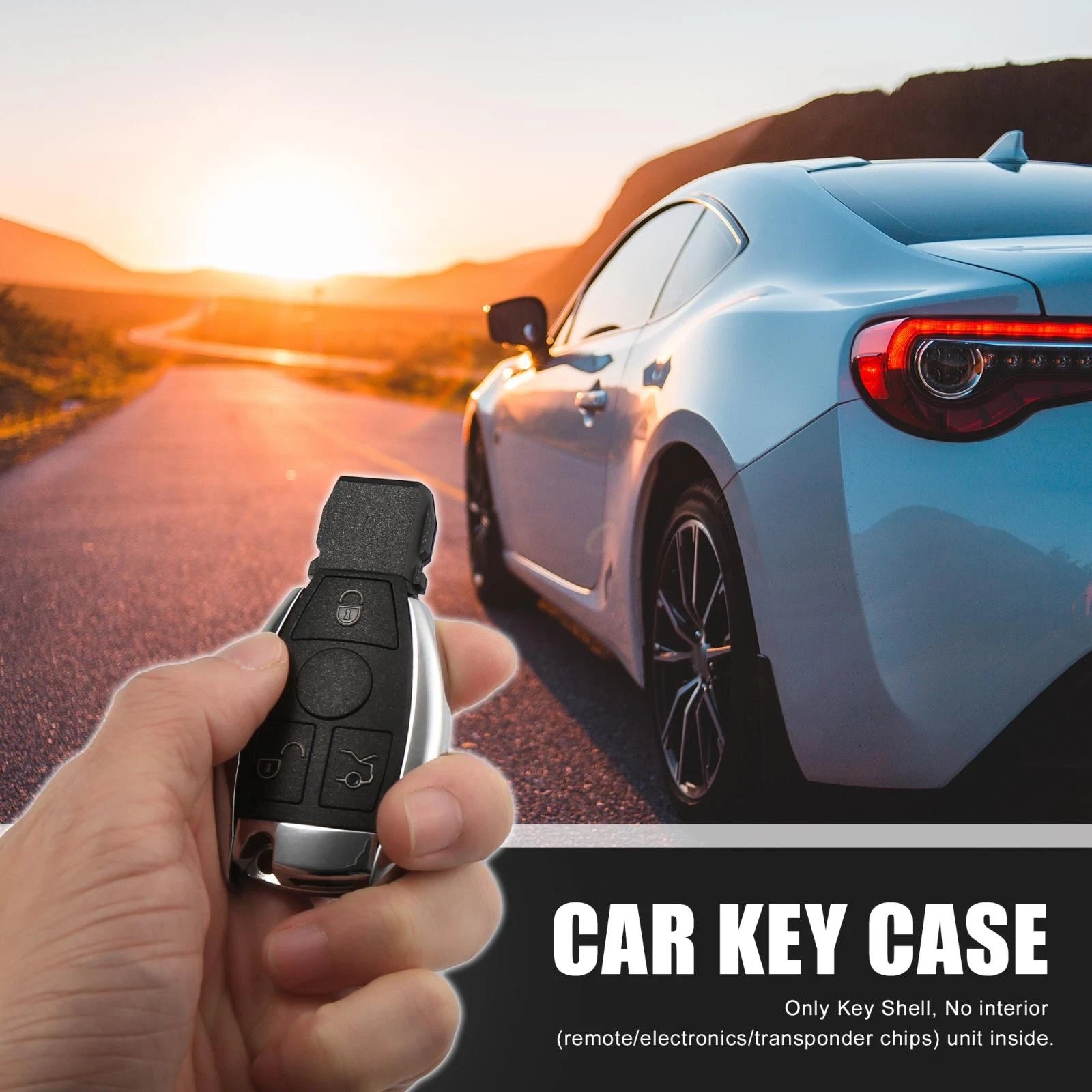 Key Fob Case Cover for Mercedes Benz Keyless Entry (3 Button) (2007–2019)
