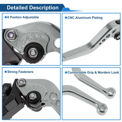 Short Brake Clutch Levers for Kawasaki Ninja 650R/ER-6F/EX6 (2006–2018)