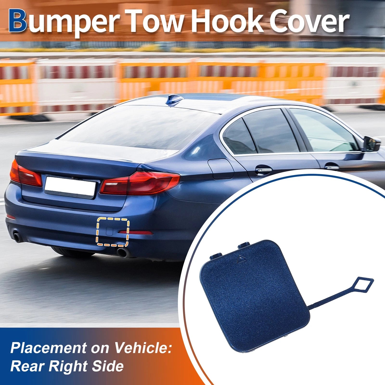 Rear Tow Hook Cover Replacement for BMW 530i 540i M5 (2017–2021)