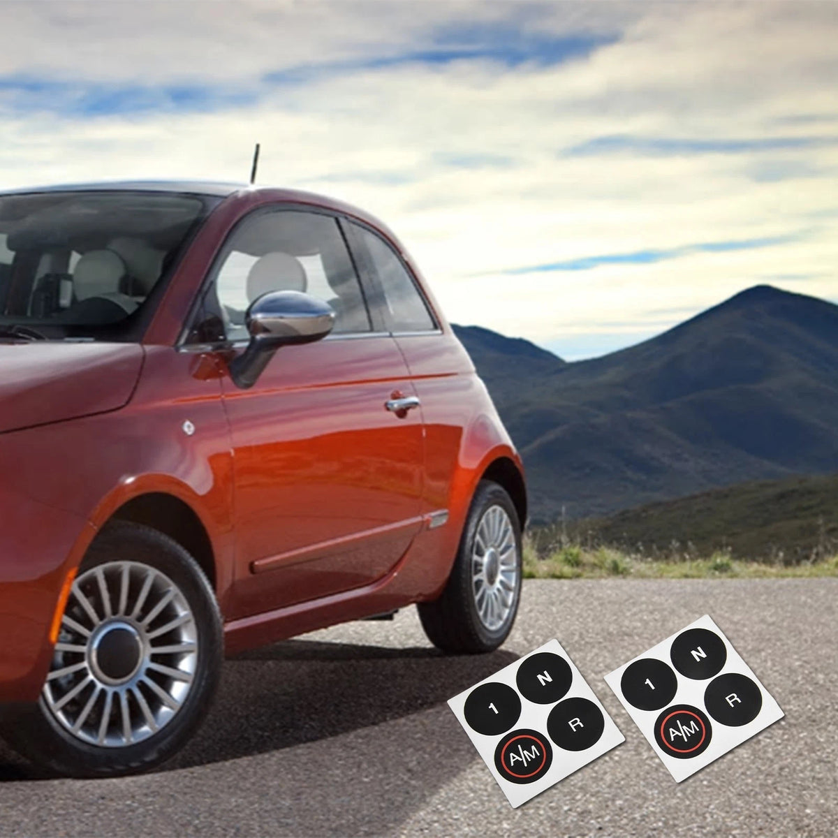 MTA Button Repair Stickers for FIAT 500 (2012–2023) - Black Vinyl