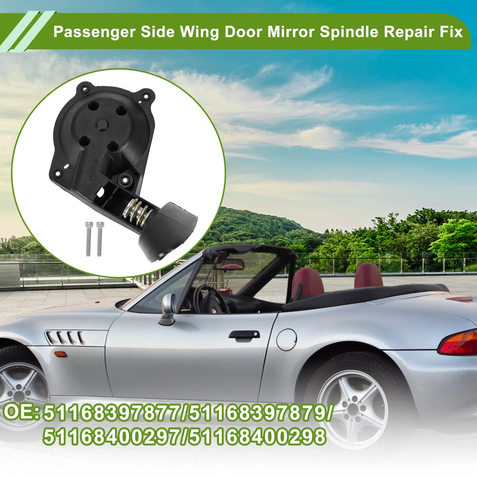 Wing Door Mirror Spindle Repair Fix for BMW Z3 Passenger Side (1994–2002)