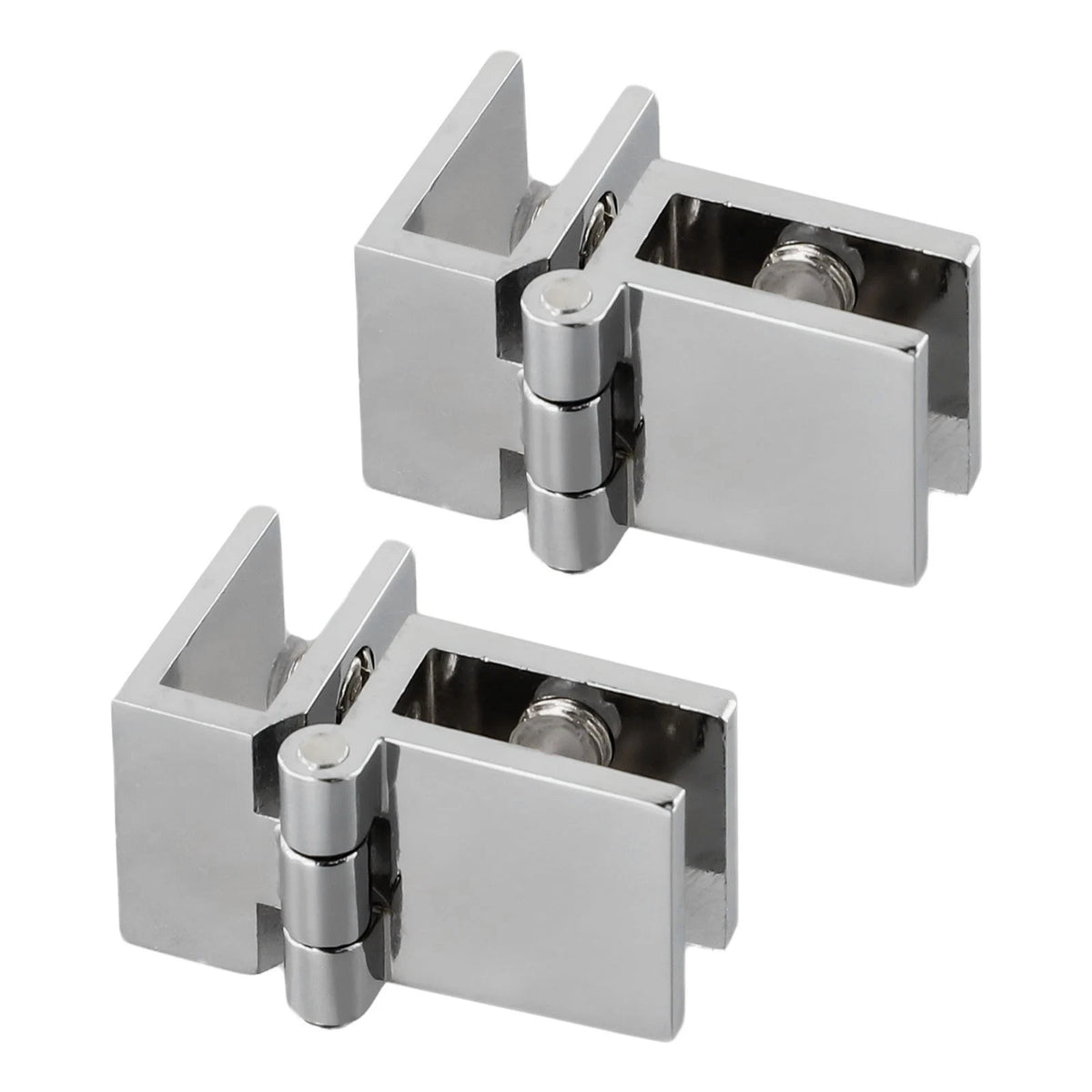 2X Silver Hinges for Glass Doors