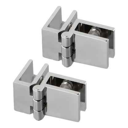 2X Silver Hinges for Glass Doors