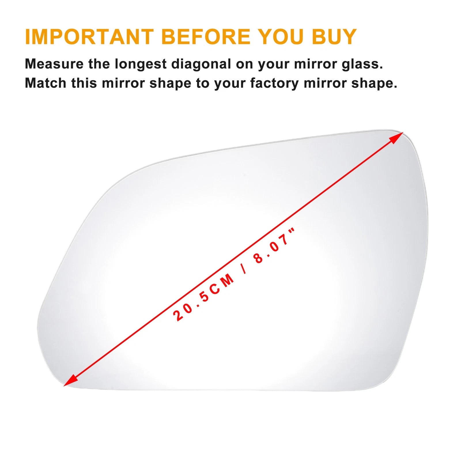 Left Side Mirror Glass Non heated for Hyundai IX25 Creta (2014–2017)