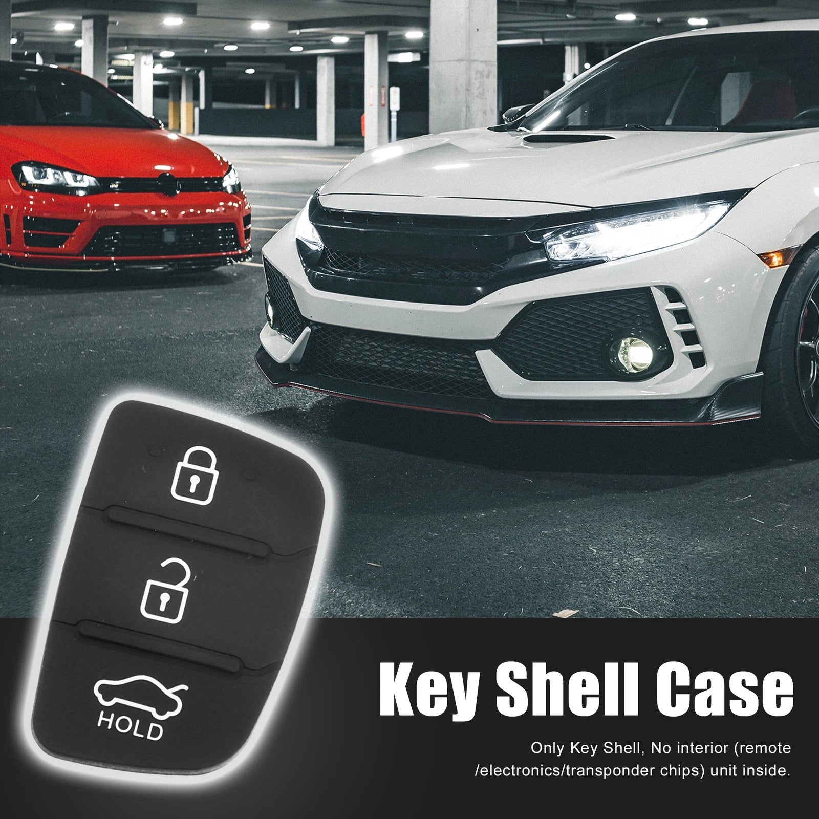 3 Button Key Fob Case Rubber Pad Replacement for Hyundai (2001–2020)