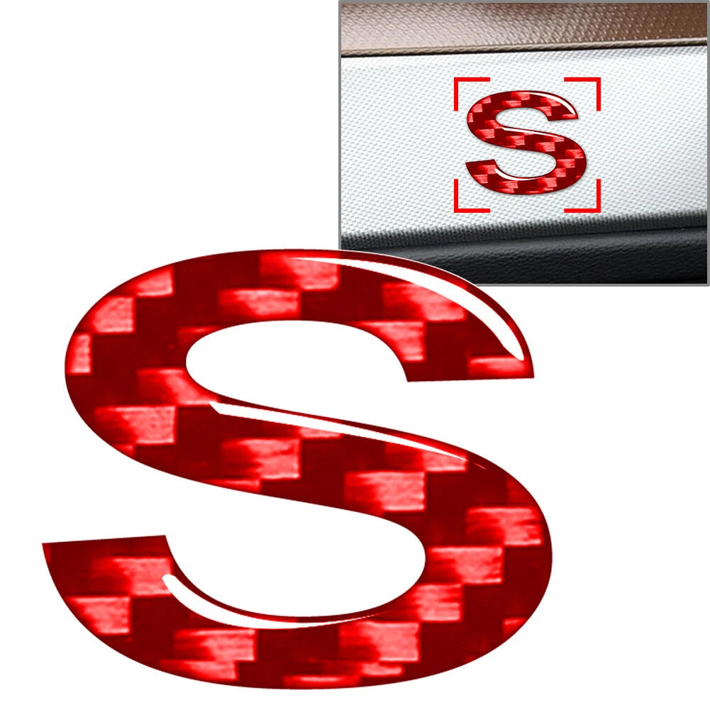Car Badge Emblem Decals S Carbon Red for
