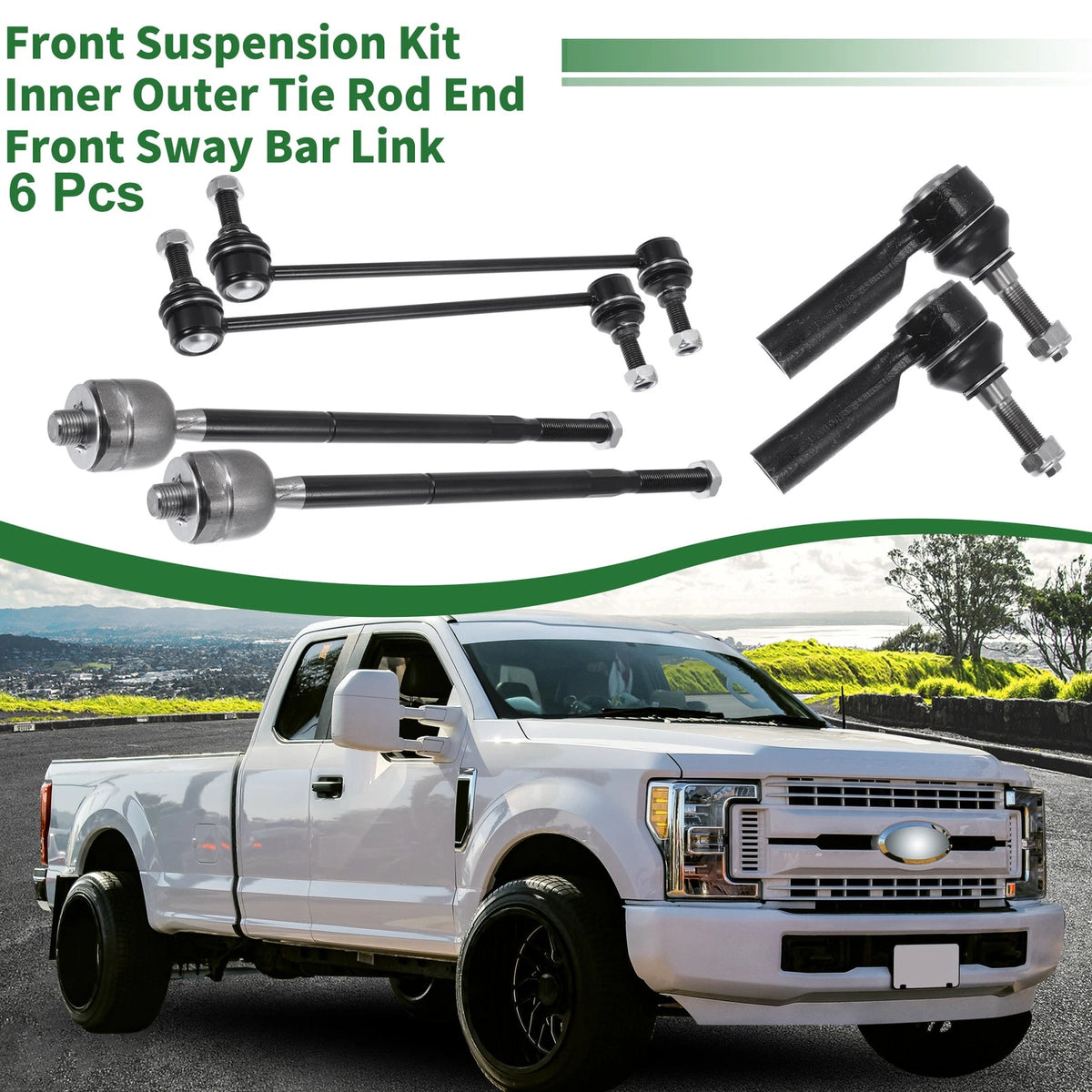 6pcs Front Suspension Kit Tie Rod End Sway Bar Link for Ford Mustang (2011–2014)