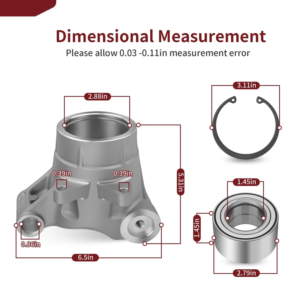 2X Rear Wheel Bearing Carrier 5135563 for Polaris Sportsman 500 HO (2008–2013)