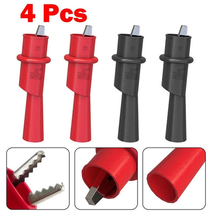 Set of 4 Insulated Crocodile Clamps for Multimeter