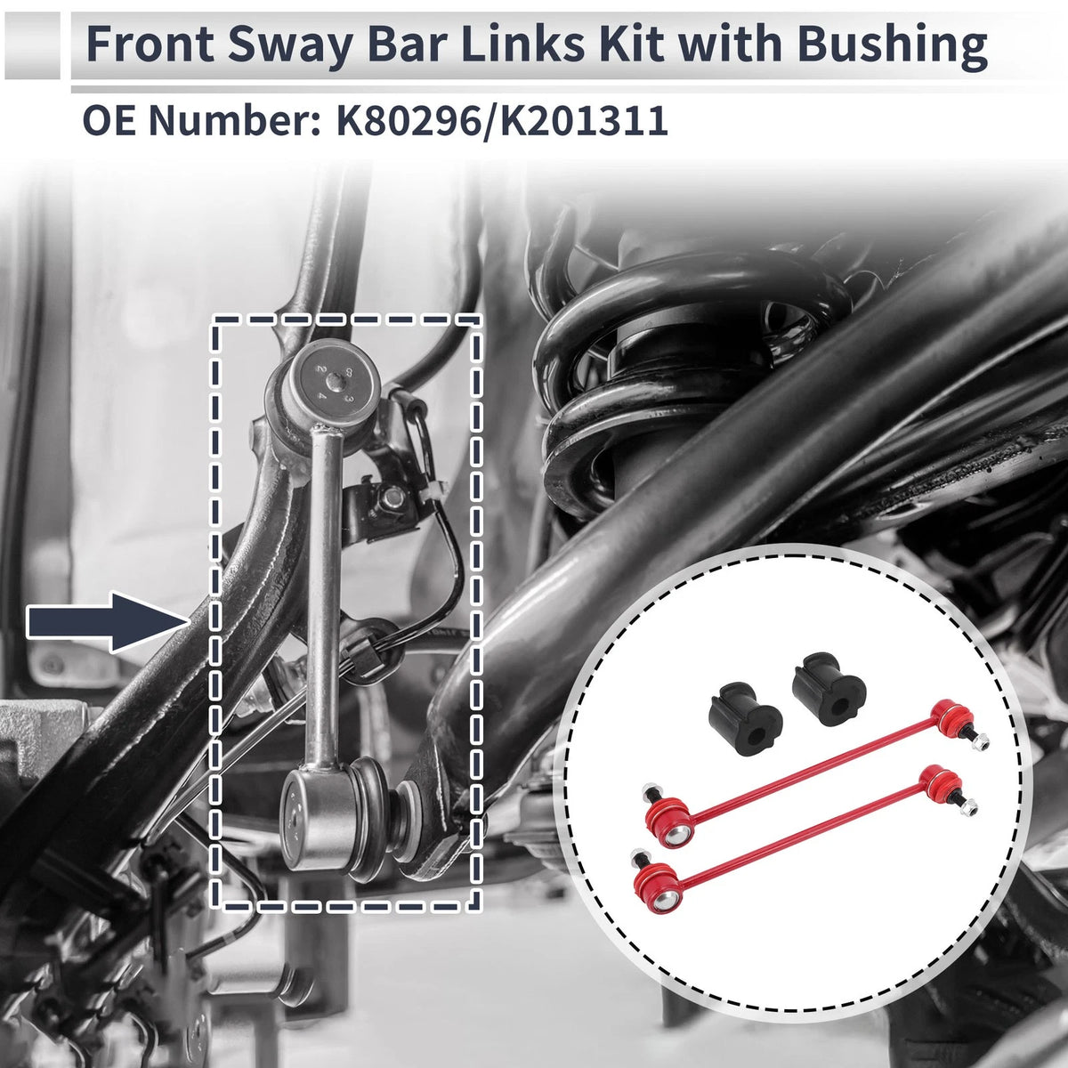 Front Stabilizer Bar Links Set of 2 with Bushing for Mercury Mariner (2005–2007)