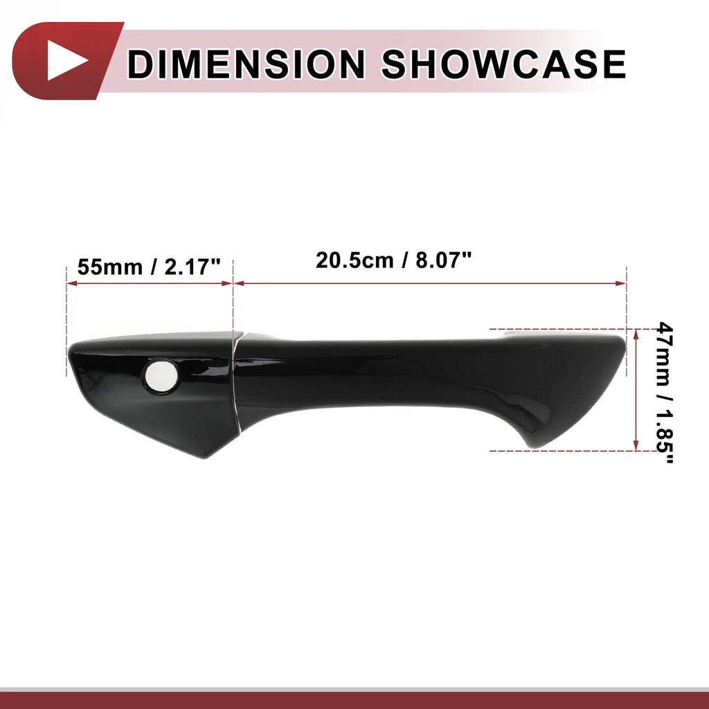 Car Door Handle Cover Outside Gloss Black Replacement for Honda Accord (2008–2012)