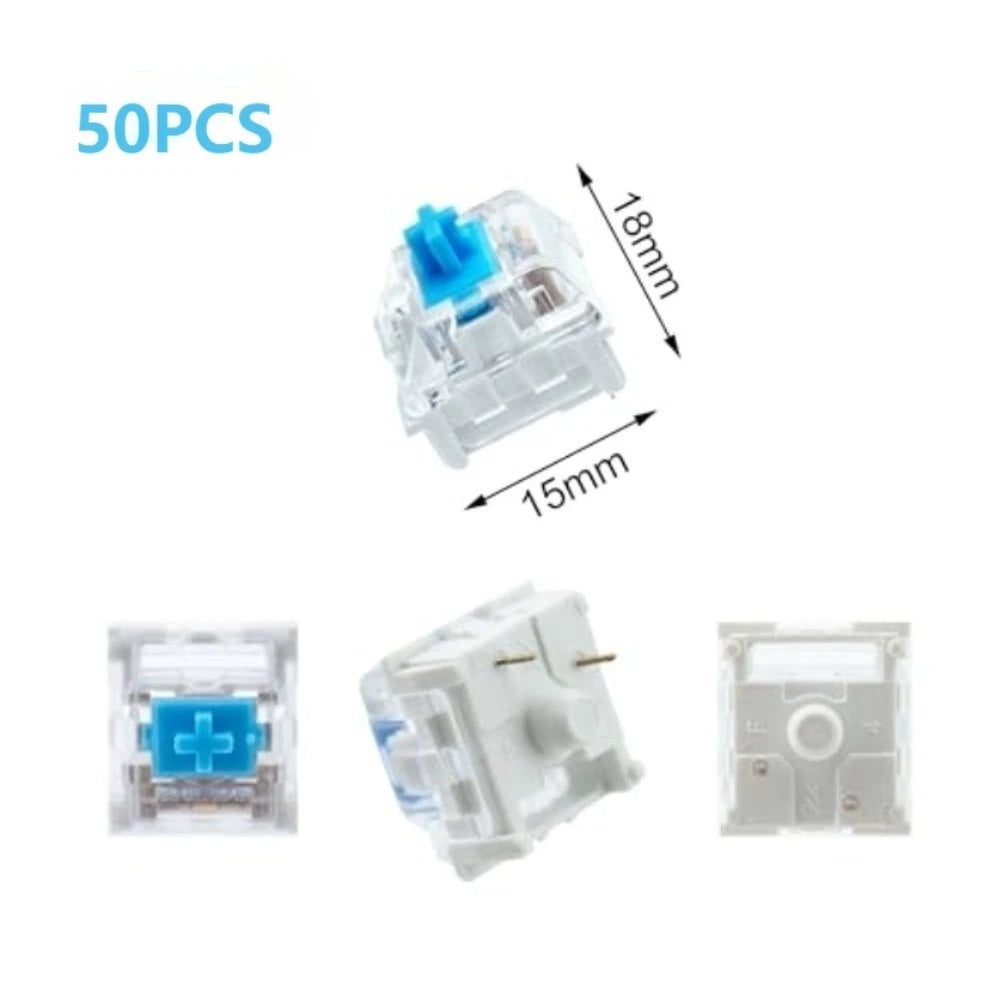 50PCS Blue Mechanical Keyboard Switches for LED Keyboard Use