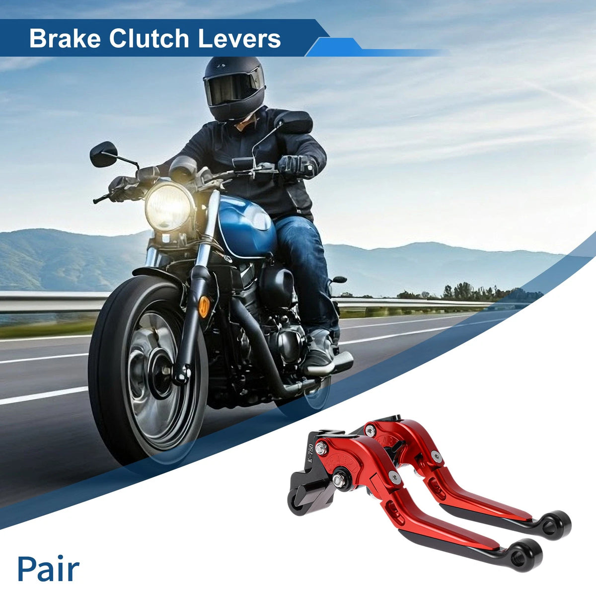Adjustable Brake Clutch Levers for Kawasaki Ninja 650R (2017–2023) Red Black