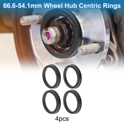 Set of 4 Wheel Hub Centric Rings for Universal Fit (66.6mm to 54.1mm)