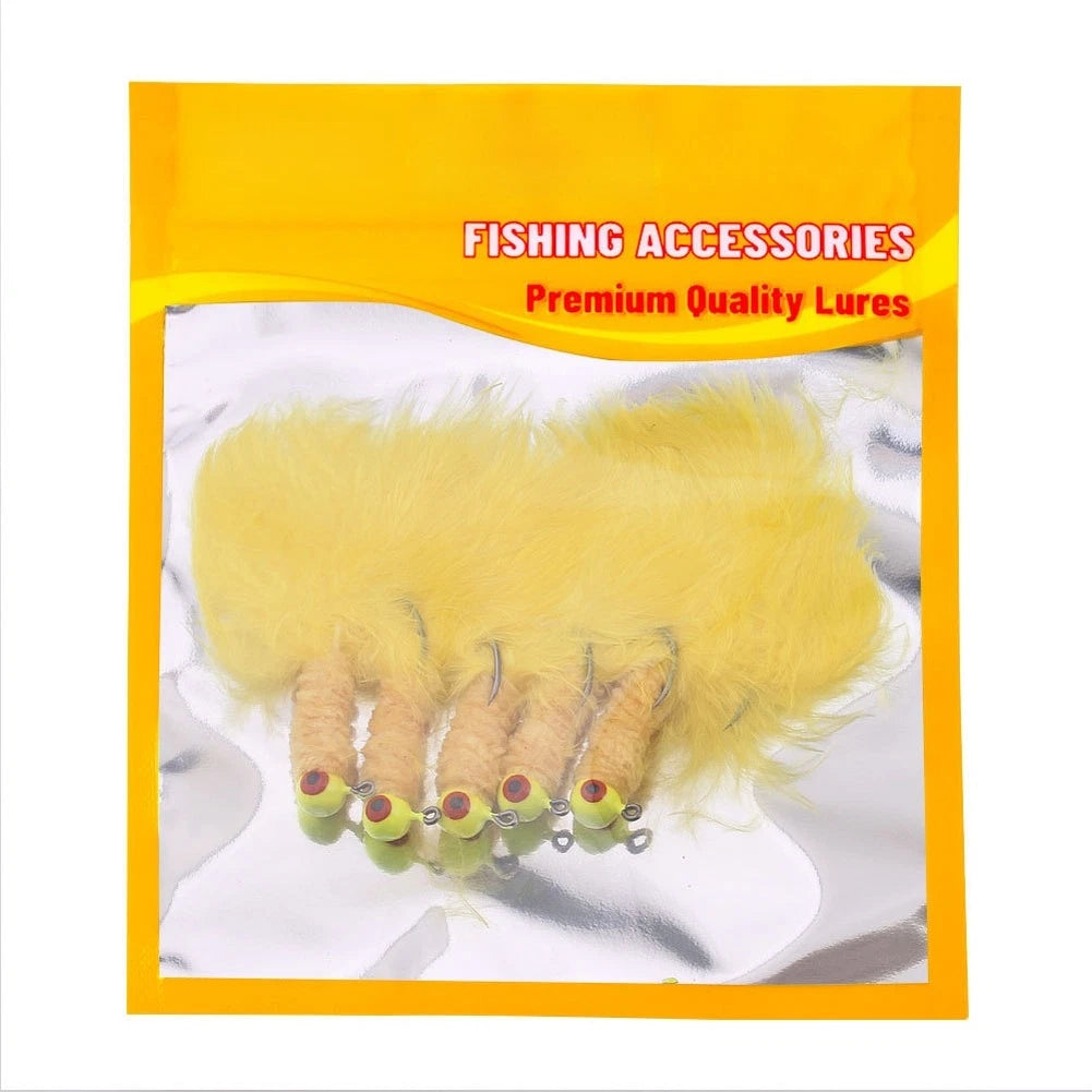 5PCS Weighted Feather Bait Hooks for Sea Angling (Coastal Use)