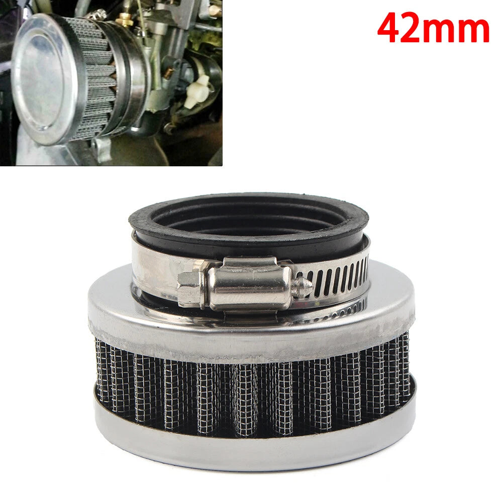 42mm Air Intake Filter for Motorcycle Rubber Bend Inlet Steel Mesh