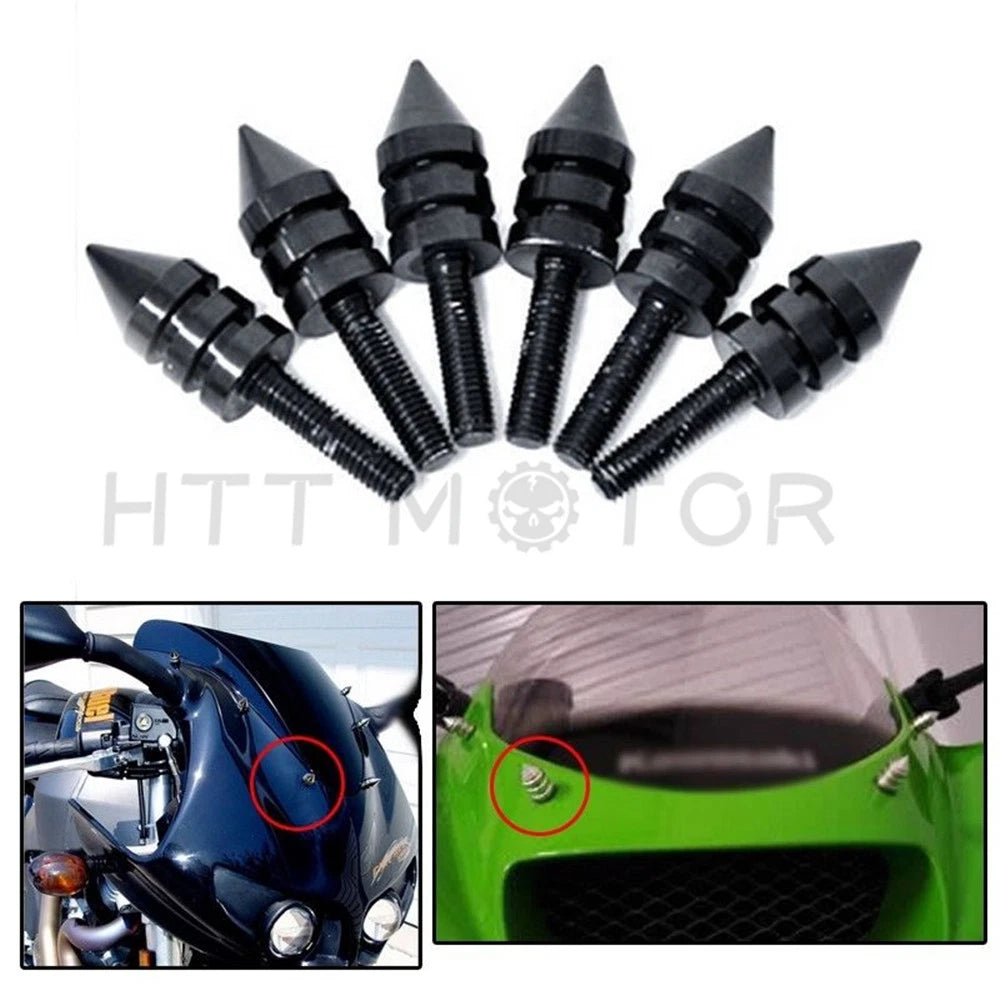 Windscreen Bolt Kit for Motorcycle (Black SPIKE)