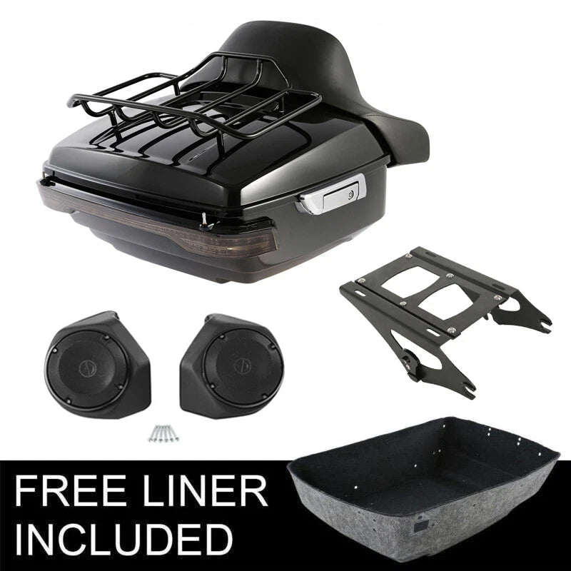 Trunk Backrest Tail Light Speakers Mount Rack for Harley Touring (2014–2026)
