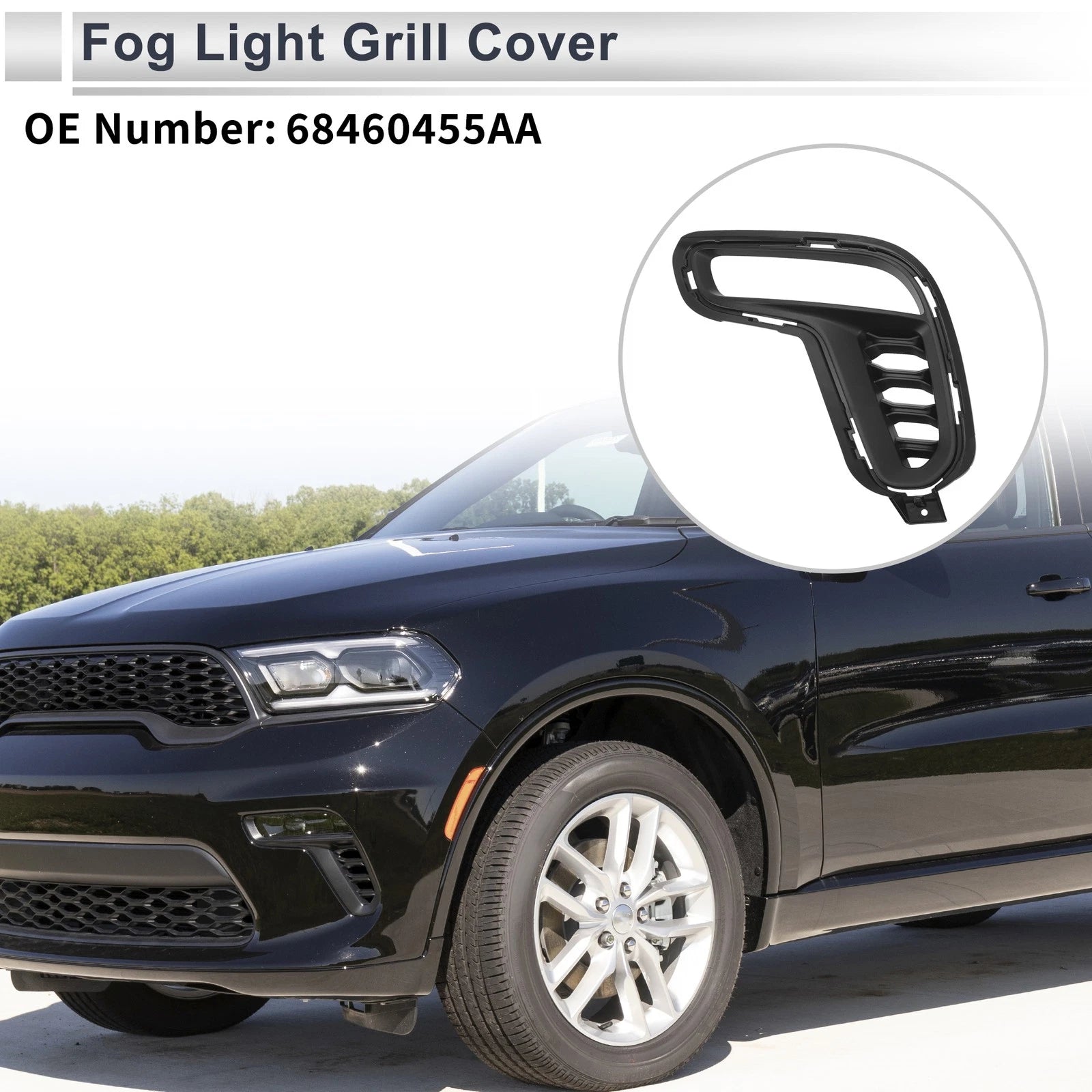 Front Left Fog Light Grill Replacement for Dodge Durango (2021–2023)