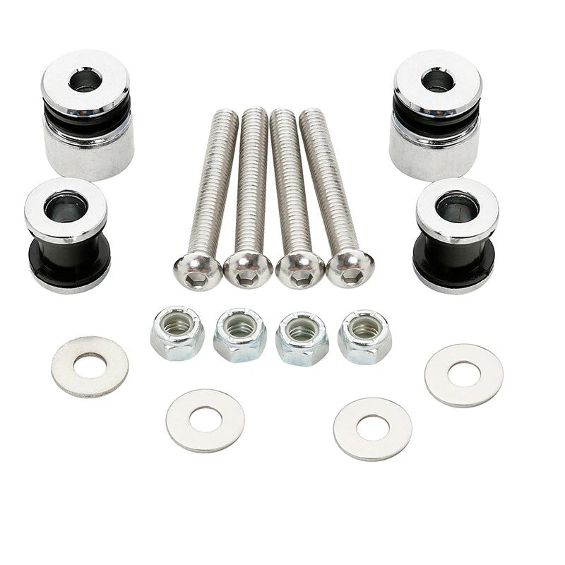 Chrome Sissy Bar Solo Rack Docking Hardware Kit for Harley Softail (2000–2017)