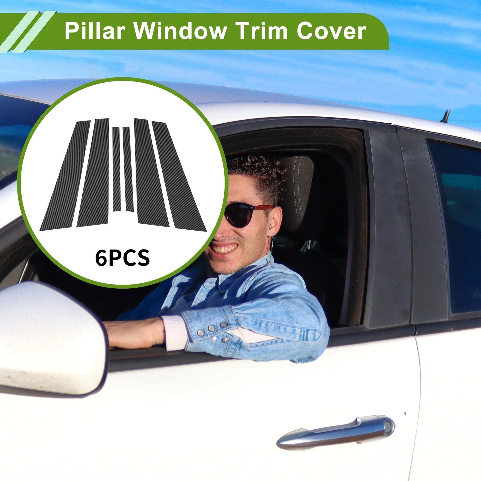 6 Pcs Door Pillar Window Trim Replacement for BMW 7-Series (2009–2017)