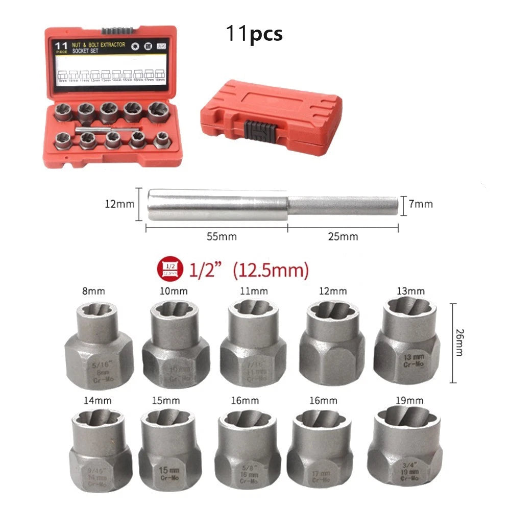 12 Piece Bolt Extractor Socket Set for Reliable Results