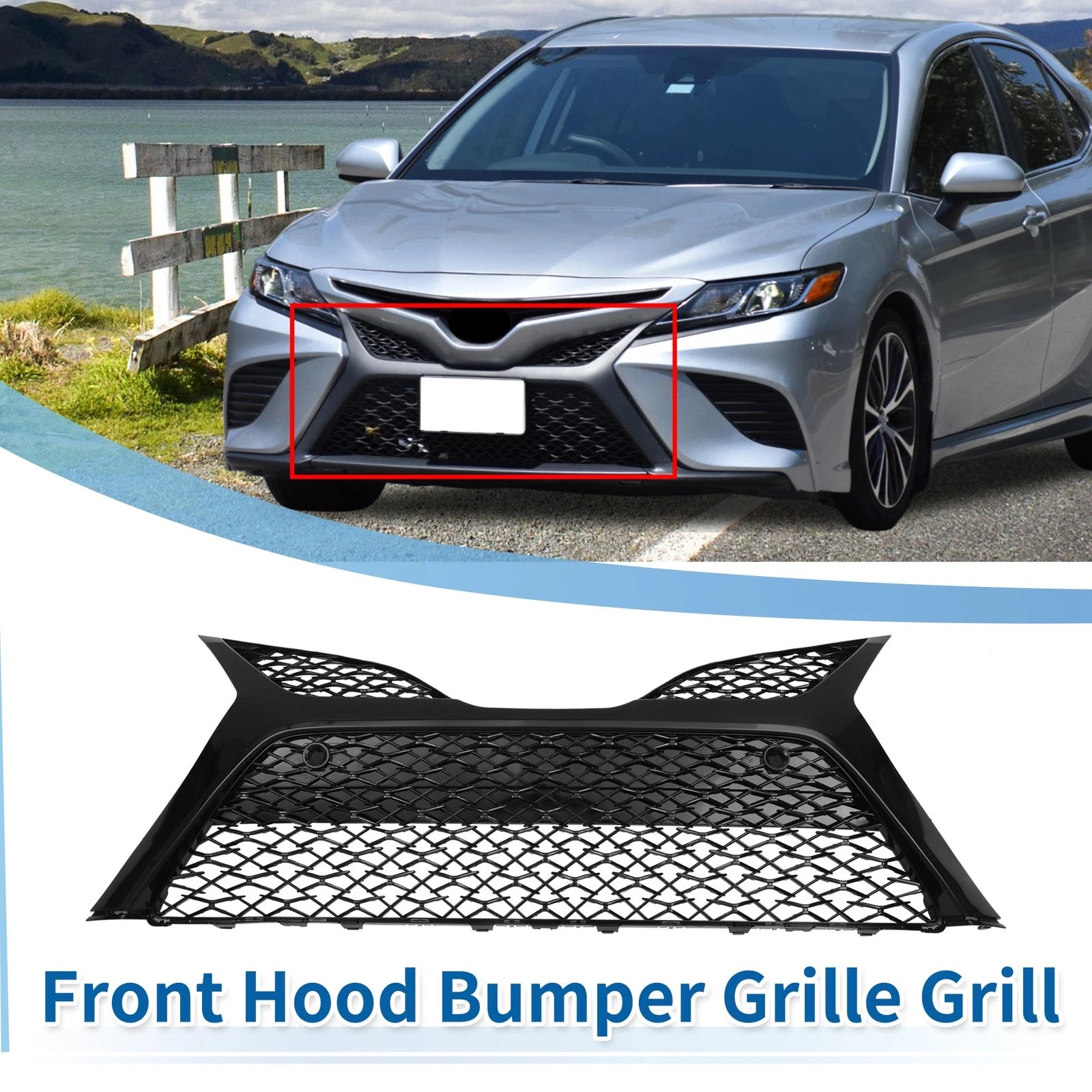 Front Lower Hood Bumper Grille Replacement for Toyota Camry (2018–2020)