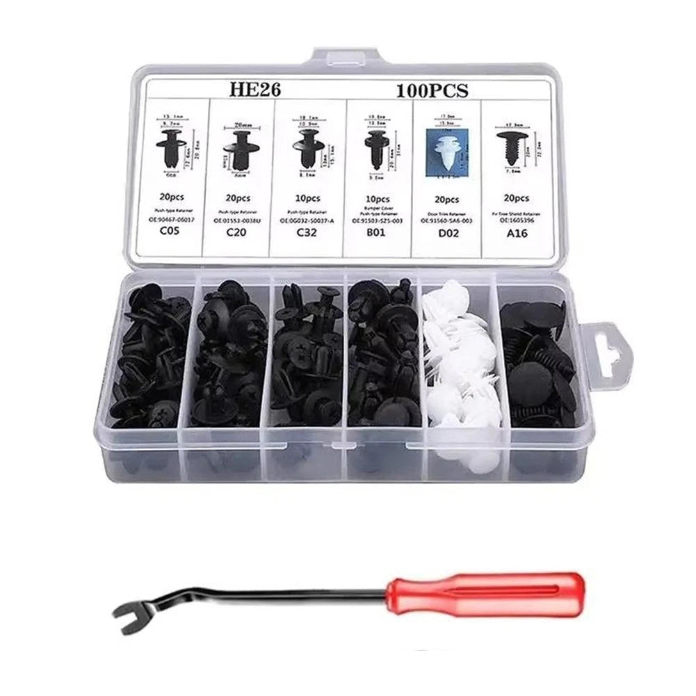 100PCS Automotive Fastener Clip Set for Door Panel Trim Clips