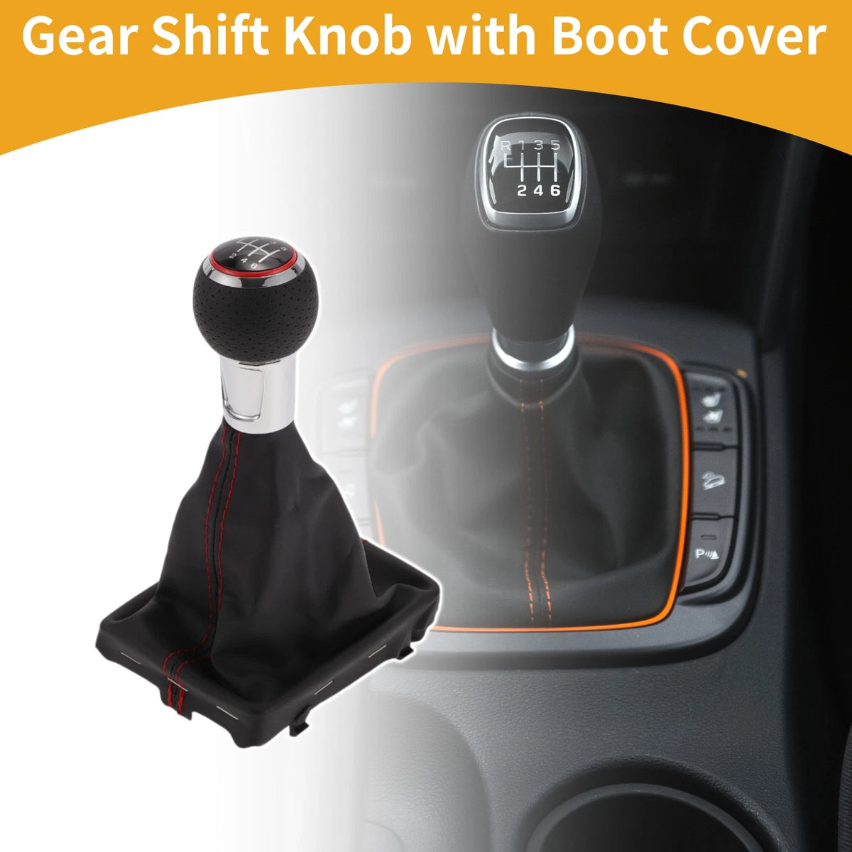 6 Speed Gear Shifter Knob With Cover for Audi A3 (2010–2013)