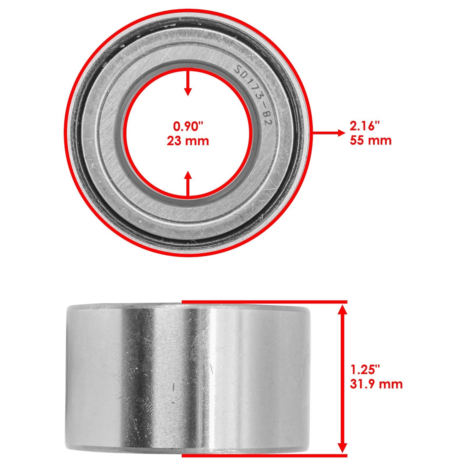Front Knuckle Ball Joint Bearing Replacement for Yamaha Grizzly 700 (2013–2019)