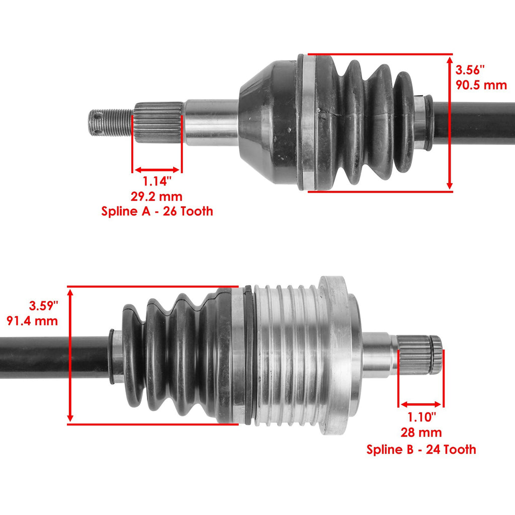 Rear Left Right CV Joint Axles Replacement for Can-Am Maverick 1000R 4X4 (2013–2015)