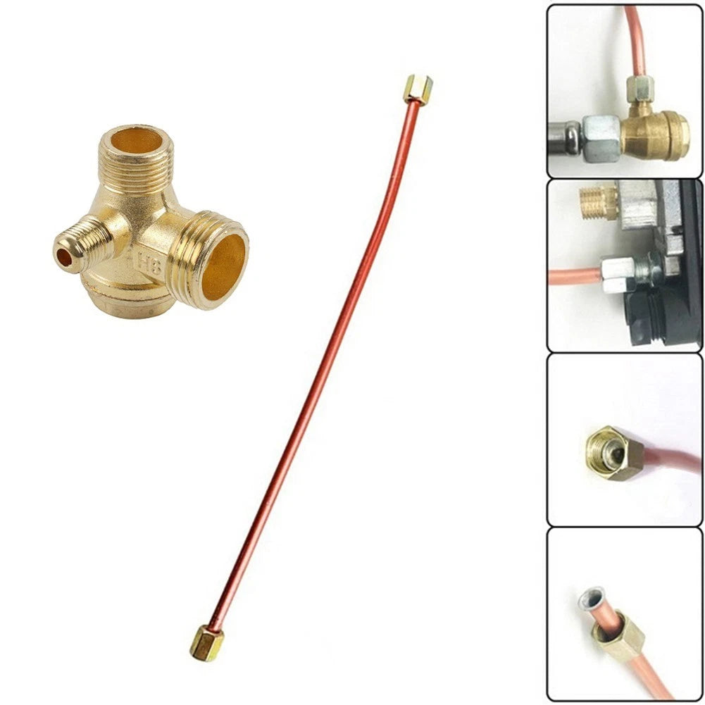 Check Valve Tube for Air Compressor (20/16/10mm Diameter, 9mm Hex Nut)
