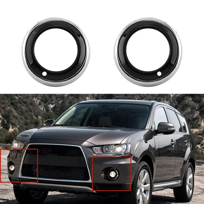 Pair For 2010-2012 Mitsubishi Outlander Left & Right Fog Light Cover Frame Bezel