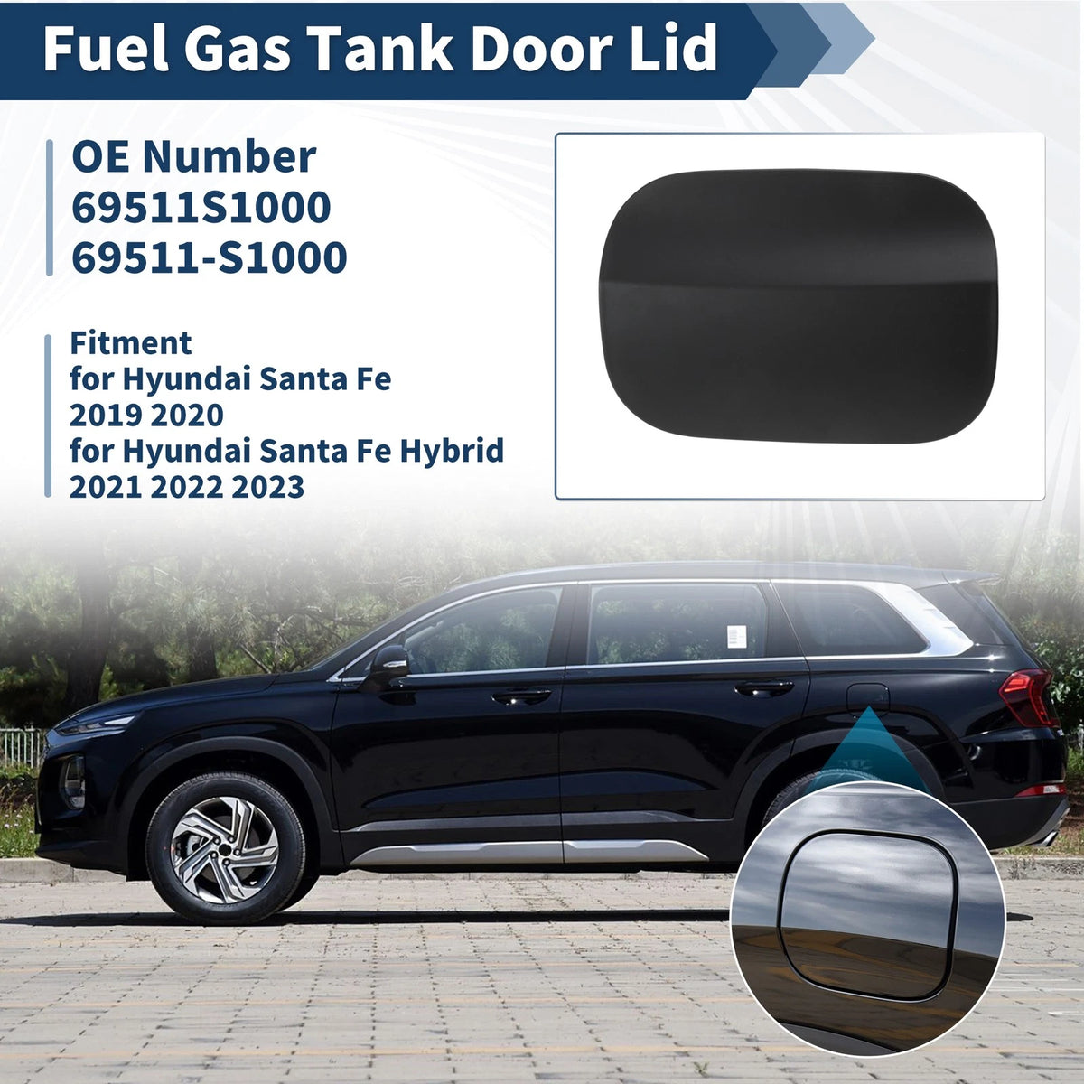 Fuel Tank Door Replacement for Hyundai Santa Fe (2019–2023) Gas
