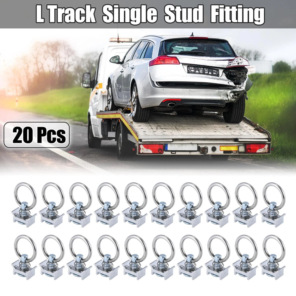 L Track Tie-Down Single Stud with Round Ring for Trailer Trucks (20-Pack)