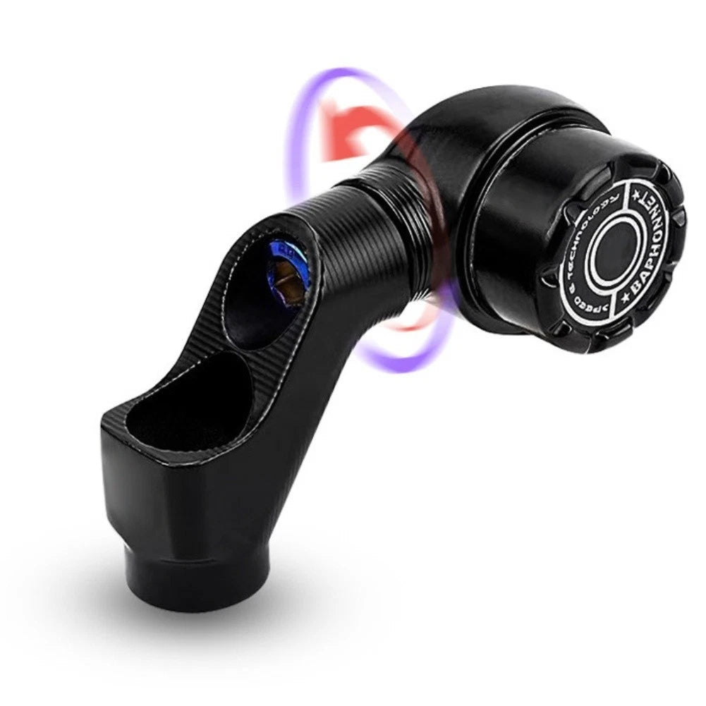 Motorcycle Rear View Mirror Seat with Handlebar Mirror Mount Black ABS Material