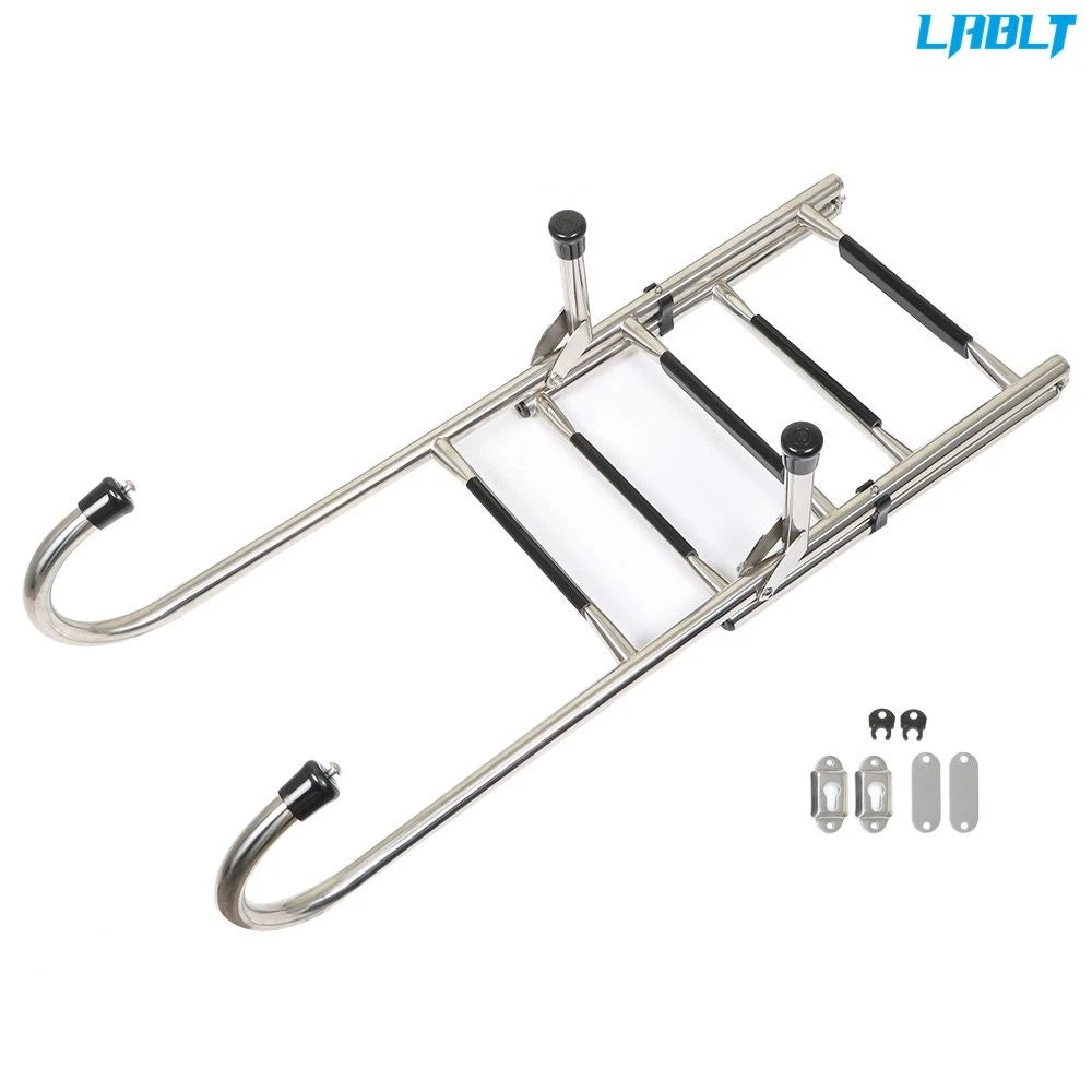 Stainless Steel Folding Ladder 2 Step + 3 Step 400 lb Limit