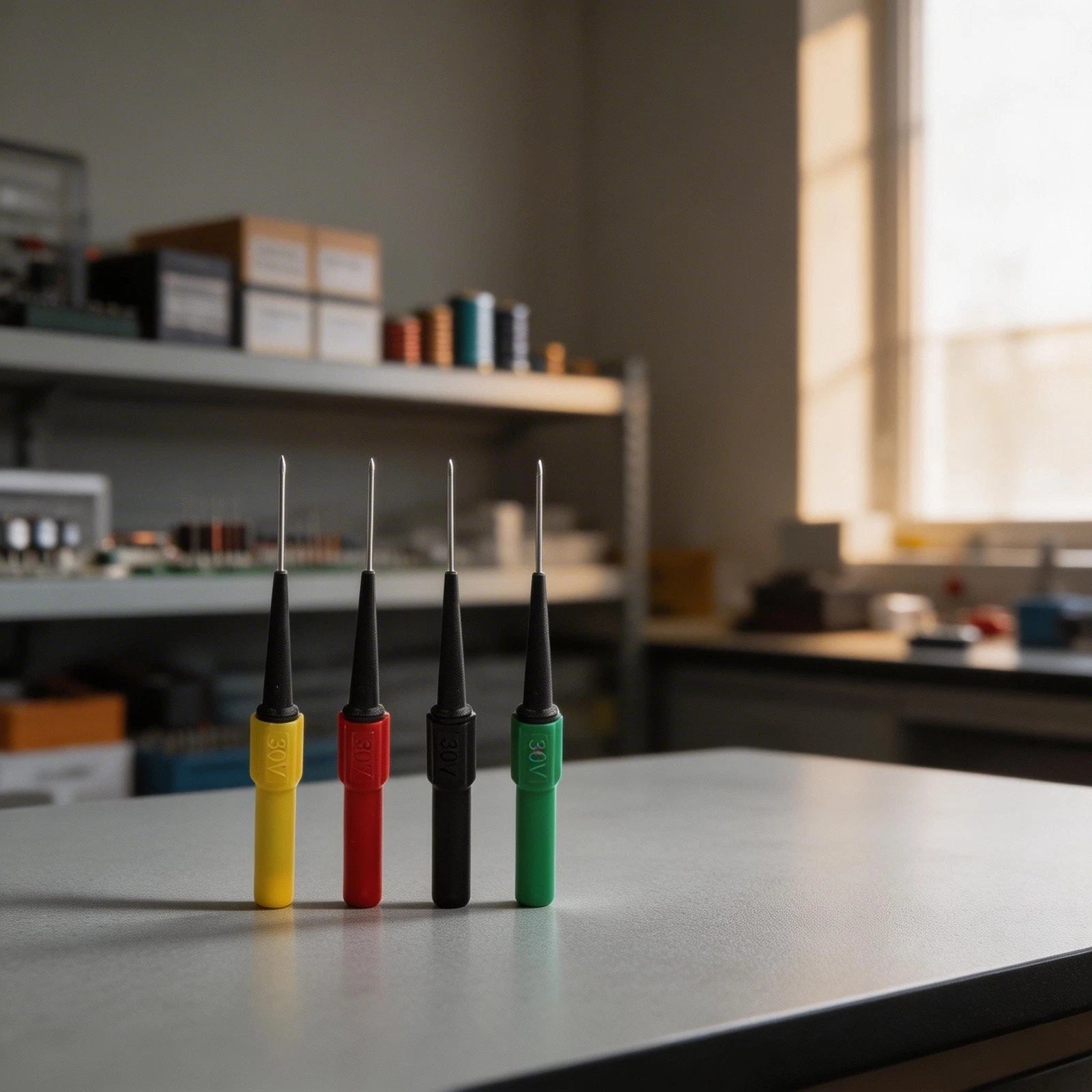 4X Multimeter Probes with Anti Breakage Poles & Wire Piercing Tips