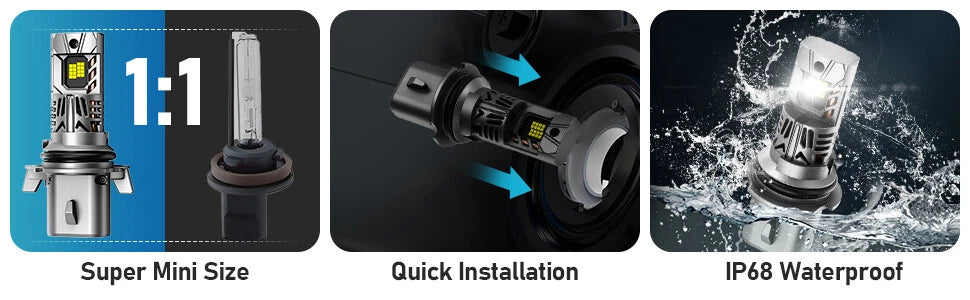 2X H11 LED Headlight Bulbs Kit 20000LM 6500K 90W for