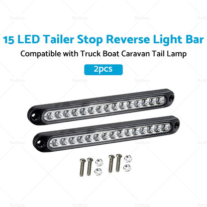 2X 15" LED Tail Stop Reverse Light Bar for Truck Boat Caravan (12V-24V)
