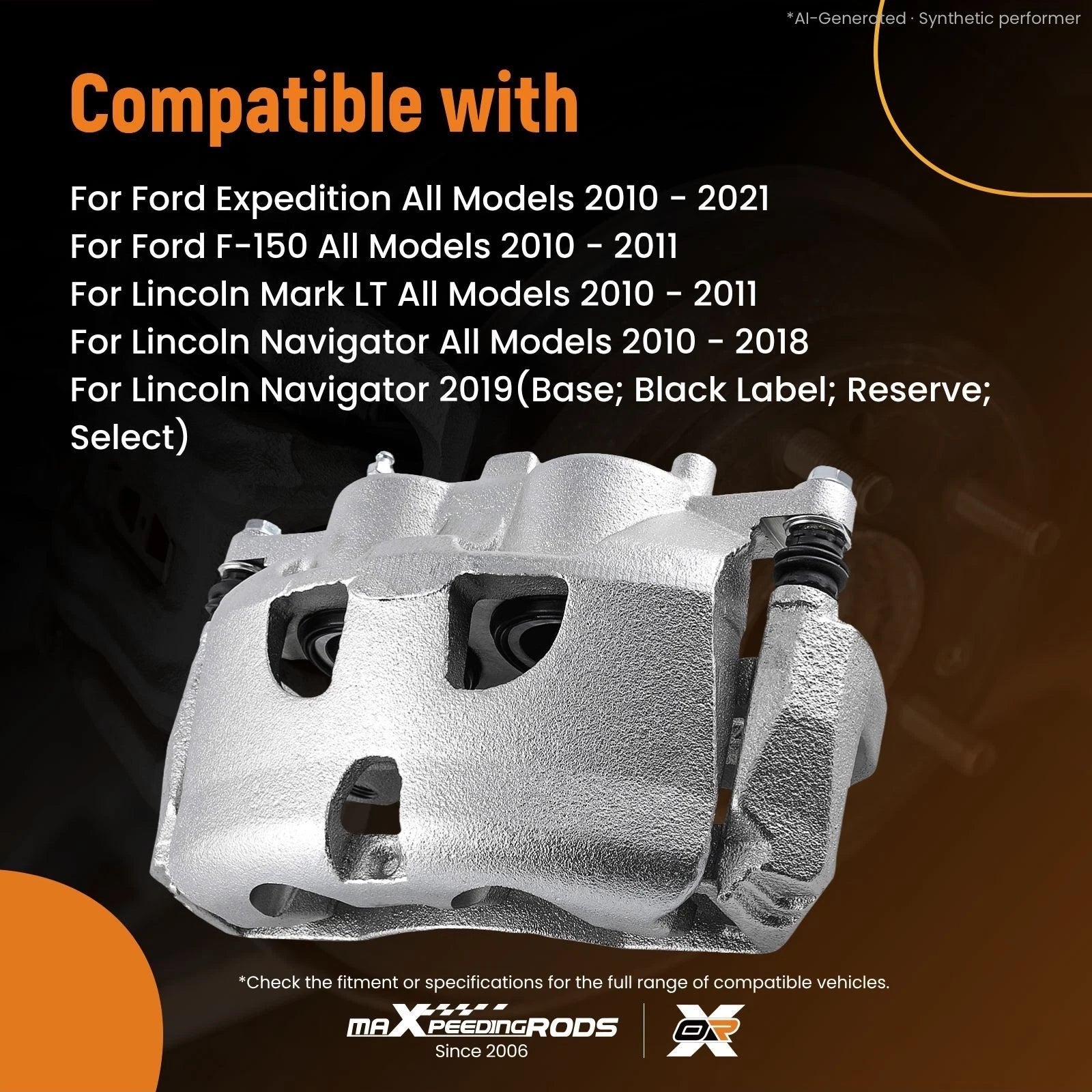 Front Left Brake Caliper w/Bracket for Ford Expedition F-150 (2010–2021)