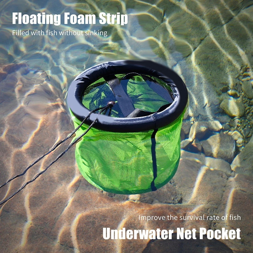 Fishing Net Pocket Foldable Design with Rubber Coating for Easy Transport