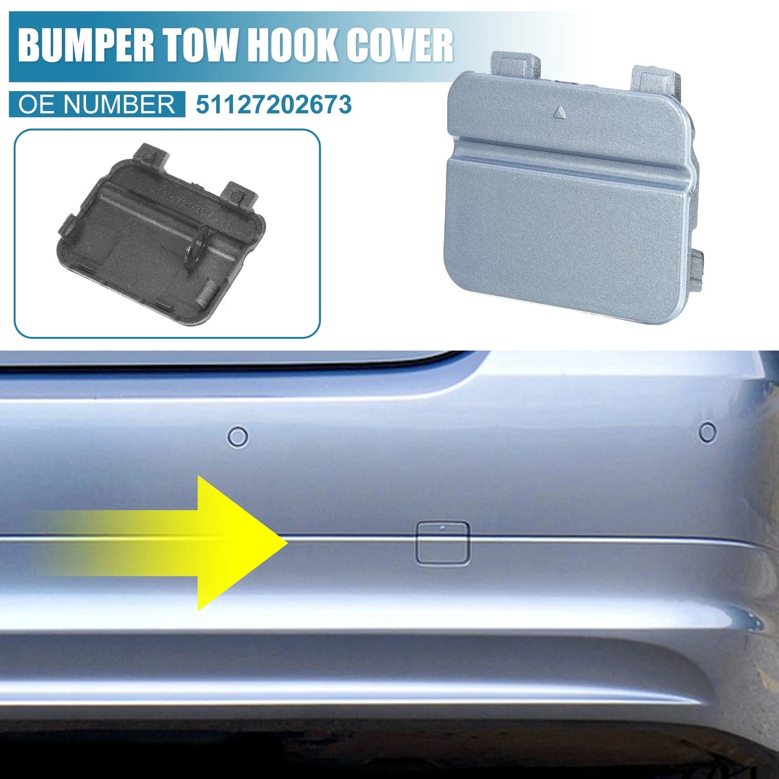 Tow Hook Cover Rear Replacement for BMW 3 Series E90 E91 (2009–2012)