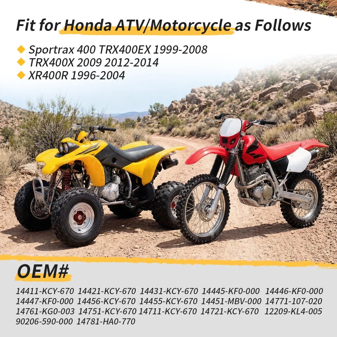 Intake & Exhaust Valves & Rocker Arm Rebuild Kit for Honda TRX400EX (2000–2009)