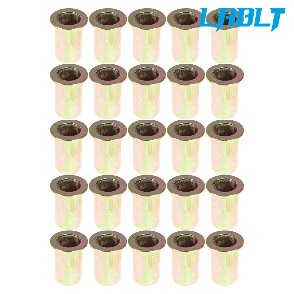 100 Pcs M6 Metric Rivet Nut Flat Head Insert Nutsert