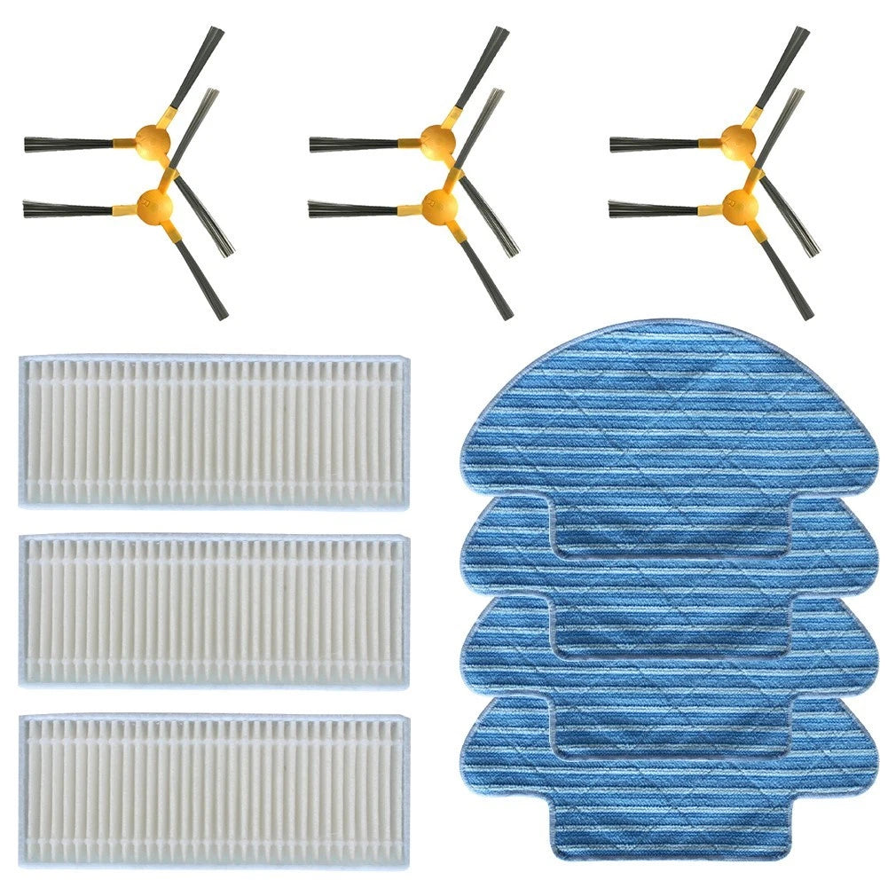 Set of 4 Side Brush Mop Cloths for IKOHS Netbot S12